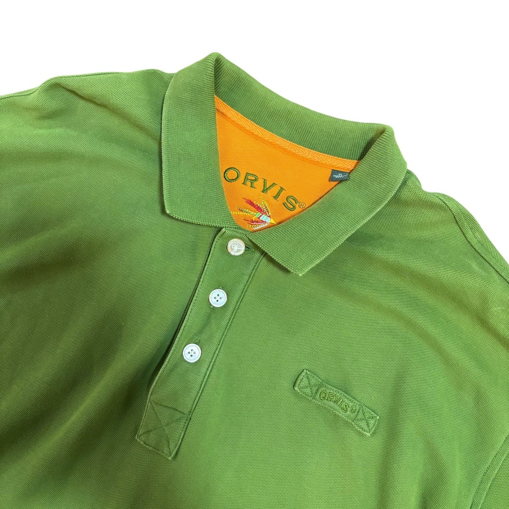 ORVIS Polo Shirt Mens XL Green Cotton Fly Fishing Outdoor‎ Casual Classic